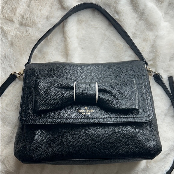 kate spade Handbags - Kate Spade Black Pebbled Leather Bow Shoulder/ Crossbody Bag
